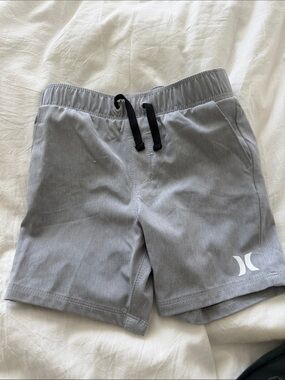 Hurley Gray Swim Shorts with Black Drawstring